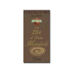 Natura d'Oriente Barretta bio di cioccolato al latte con pasta di mandorle 20g