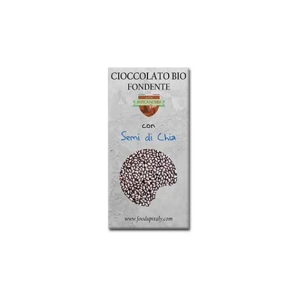 Natura d'Oriente Barretta bio di cioccolato fondente 92% con semi di chia 20g