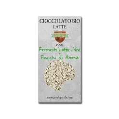 Natura d'Oriente Barretta bio di cioccolato al latte con fermenti lattici vivi e fiocchi di avena 20g