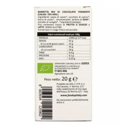 Natura d'Oriente Barretta bio di cioccolato extra fondente (cacao: 70% min.) 20g