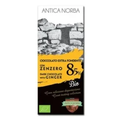 Natura d'Oriente Tavoletta Bio di cioccolato extra fondente 85% con zenzero 50g